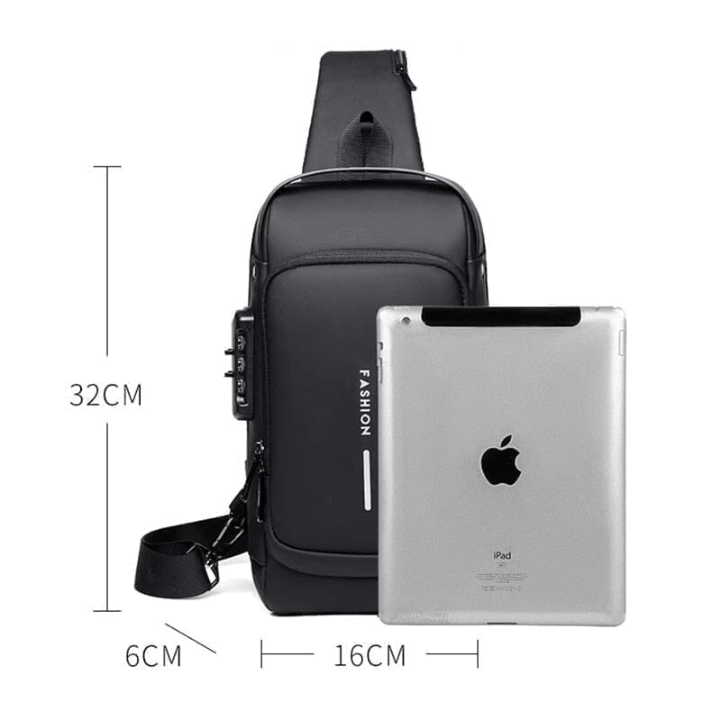 Mochila Anti-Furto com Senha USB Slim Bag - Clube do desconto