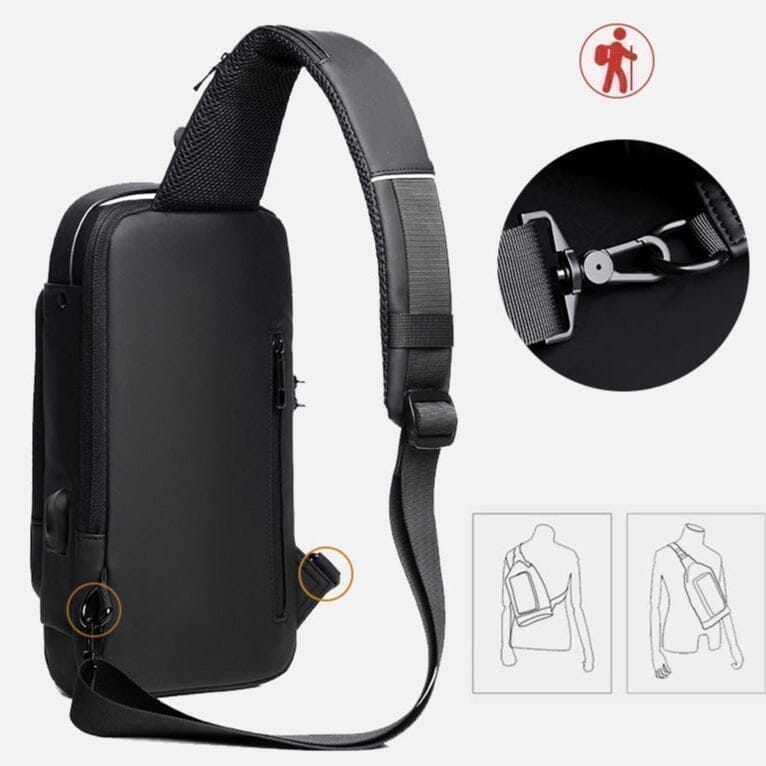 Mochila Anti-Furto com Senha USB Slim Bag - Clube do desconto